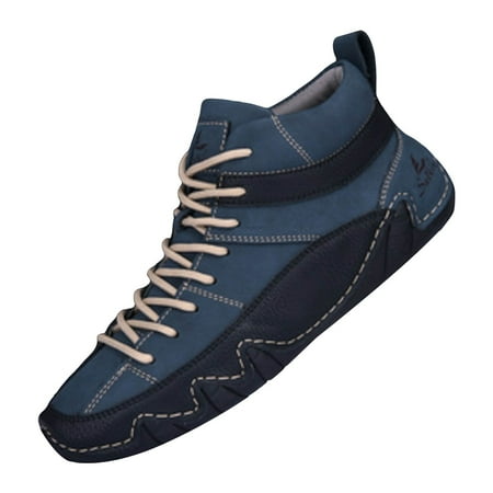 WNVMWI Mens Shoes Blue Sneakers Formal Shoes for Men Men s Mid Cut Warm Casual Shoes Comfortable Walking Running Shoes Fashion Slip On Sneakers Work Shoes Footwear Size 41
