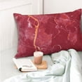 thumbnail image 6 of Kll Abstract Red Marble Pillow Covers Envelope Closure,Super Soft And Cozy Fuzzy Fleece Pillow Case Cover 16"X24", 6 of 9
