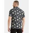 thumbnail image 3 of Nightmare Before Christmas Men's and Big Men's Print Button-Up Cotton Shirt with Short Sleeves, Sizes XS-3XL, 3 of 5