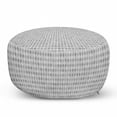 thumbnail image 1 of Geometric Pouf Cover with Zipper, Mosaic Inspired Diamond Grid Striped Little Numerous Rhombus Lozenge Motifs, Soft Decorative Fabric Unstuffed Case, 30" W X 17.3" L, Grey and White, by Ambesonne, 1 of 5