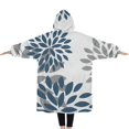 thumbnail image 2 of Oversized Wearable Blanket Hoodie,Purple Floral and Petal Pattern Sherpa Blanket Hoodie with Super Pockets,Super Warm Fuzzy Pullover for Women & Men, 2 of 6