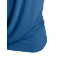 thumbnail image 4 of J. METHOD Women's Sleeveless Halter Neck Lightweight Low Cut Deep V Neck Sexy Draped Backless Top Blouse NEWT07 Teal Blue L, 4 of 6