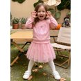 thumbnail image 3 of RUINIXCW Toddler Baby Girl Halloween Thanksgiving Outfit Infant Baby Girl Fall Winter Clothes Pumpkin Long Sleeve Sweatshirt with Tulle Tutu Skirt Set, 3 of 7