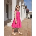 thumbnail image 5 of Arshiner Dresses for Girls Toddler Elastic Waist Loose Dress Summer Tiered Flowy Midi Dress Toddler Girl Dress, 5 of 6