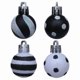 thumbnail image 4 of Colgante 24 mini adornos navideños de bolas de cristal blancas y negras con lunares y espirales para decorar el árbol, 3 cm Rkxzt, 4 of 6