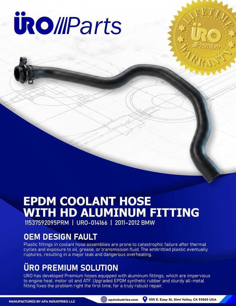 URO Parts URO-014166 HD Aluminum Connector, EPDM Synthetic Rubber