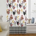 thumbnail image 5 of Farmhouse Rooster Sheer Curtains 96" Long, Country Watercolor Flowers Black Plaid Light Filering Curtains, Privacy Drapes Simi Floor to Veiling Curtain for Living Room Bedroom Large Window Treatment, 5 of 9