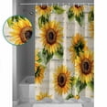 thumbnail image 4 of Vintage Sunflower Shower Curtain, 36" x 72", Watercolor Flowers Summer Farmhouse Waterproof Bathroom Curtain Washable Shower Curtain Set with 12 Hooks, 4 of 6