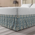thumbnail image 1 of Dusty Blue Bed Skirt, Repeating Floral Motifs in Pastel Tones Abstract Artwork, Elastic Bedskirt Dust Ruffle Wrap Around for Bedding Decor, 4 Sizes, Blue Grey Beige, by Ambesonne, 1 of 2