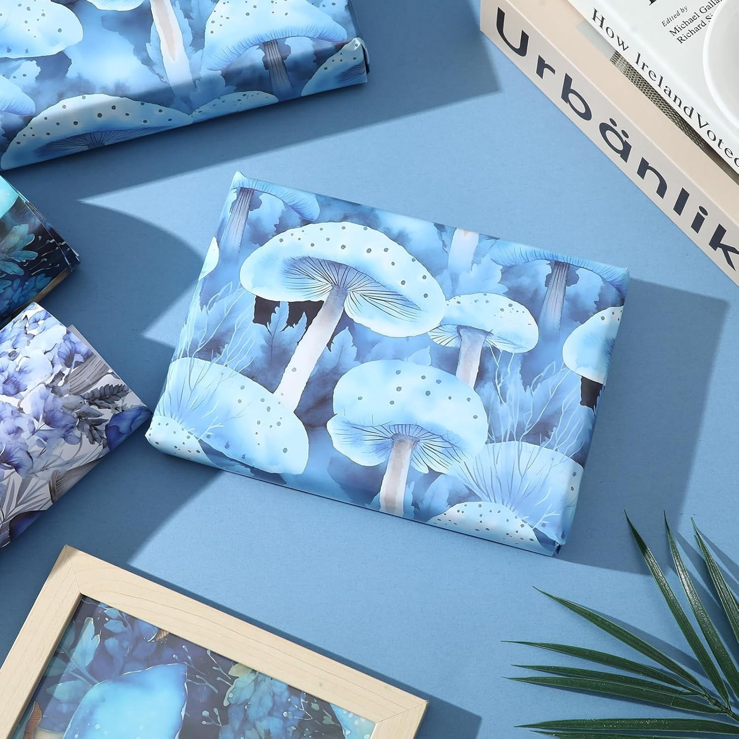 Mushroom Wrapping Paper for Women Girls Mushroom Patterns for Winter Christmas Birthday Holiday - 20 X 28 Inches 8 Folded Sheet