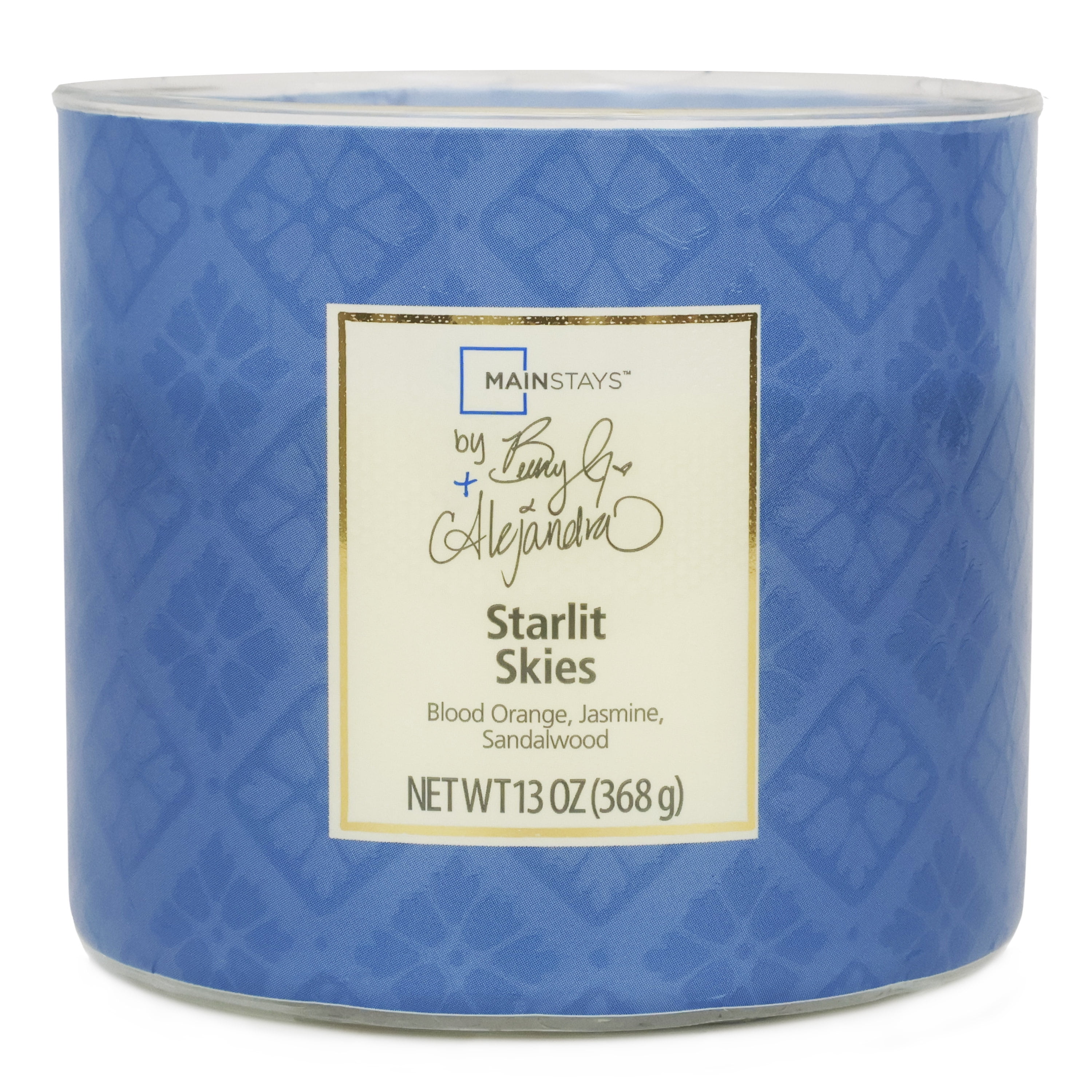 Mainstays by Becky G. & Alejandra 3-Wick Starlit Skies Candle, Blue Tile, 13 oz