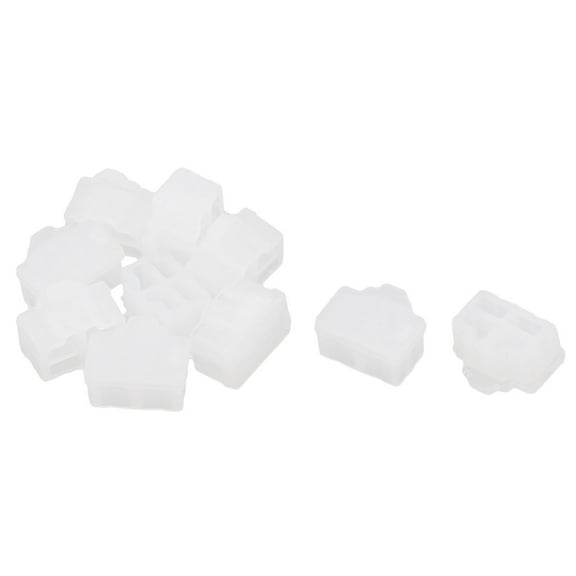 Silicone 10Pcs Ethernet Hub Port RJ45 Anti-Dust Cover Plugs Protector Stopper Cap, White