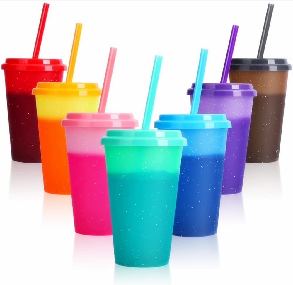 Casewin Cup 12oz Reusable Tumblers with Lids and Straws,Water Bottle