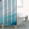 thumbnail image 4 of Blue Gold Marble Pattern Shower Curtain 36"x72" ,Bathroom Decorative Shower Curtains Set with 12 Hooks,Modern Waterproof Washable Shower Curtain, 4 of 6