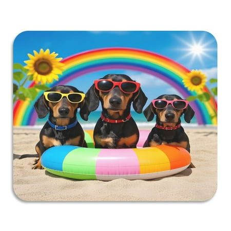 

ALAZA Dish Drying Mat for Kitchen Dachshund Dog Beach Counter Absorbent Draining Pad 23.6 x19.7