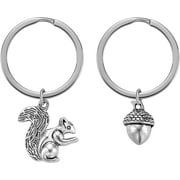 Southwit Metal Keychains Cute Squirrel and Pinecone Keychains Bag Hanging Pendants Hanging Decor
