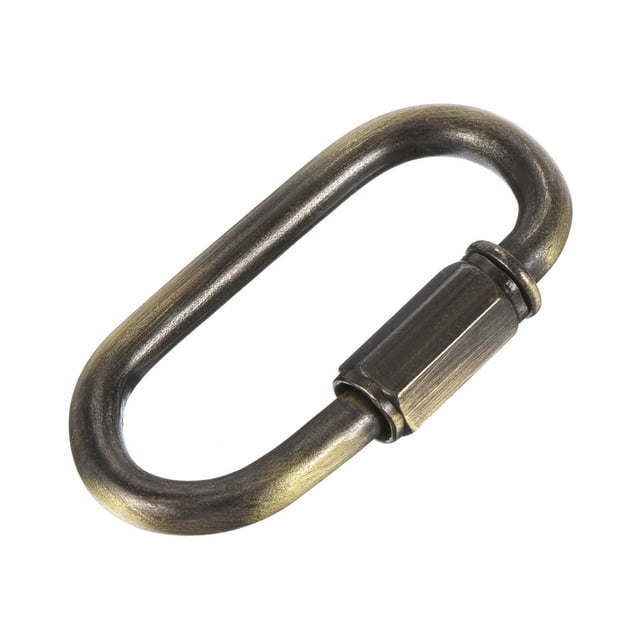 Unique Bargains 5mm Oval Shape Quick Link Screw Lock Chain Connector Bronze 6 Pack
