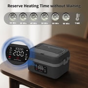 INSMART Cordless Electric Lunch Box,Heated Lunch Box for Adults with Scheduled Heating,Stainless Steel Food Warmer with 1L Container Fork and Spoon for Office,Picnic,Car