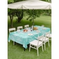 thumbnail image 4 of Outdoor Tablecloth with Umbrella Hole for Patio/Picnic/Party/Camping, Teal Ombre Coastal Waterproof Table Cloth Rectangle Table Cover Washable, Nautical Beach Starfish Coral Summer (54"x 80"), 4 of 8