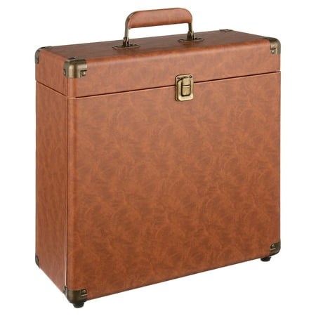 Victrola - Storage Case for Vinyl Turntable Records - Brown