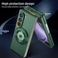 thumbnail image 5 of Magnetic Case for Samsung Galaxy Z Fold 6 Case with Kickstand & Ring Holder, [Compatible with MagSafe Charging] Slim Ultra PC Back Scratch-Resistant Military Grade Shockproof Case, Green, 5 of 14