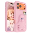 thumbnail image 2 of For IPhone 17 Pro Max Case Cartoon Penguin Baby Stand EVA Environmental Protection Anti Fall Phone Protective Cover,Pink,For iPhone 17 Pro Max, 2 of 8