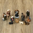 thumbnail image 5 of uhnmki Scene Desktop Ornament Manger Display with Figurines Stable Cottage for Holiday Tabletop, 5 of 5