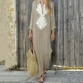 thumbnail image 1 of Pisexur Robe à Manches Courtes Col Rond Genou-Haut Mode Femmes Col en V Décontracté Imprimé Ample Confortable Robe à Manches Longues Robe Femmes, 1 of 8