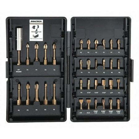 UPC: 0843854021759 | Vega Industries Screwdriver Bit Set 34 Pieces 1/4  Shank P34-1DB