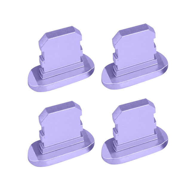 4 Pieces Phone Portable Dust Caps Smartphone Charging Port Dustproof Stoppers Accessories Spare Parts Replacement for iPhone Light Purple