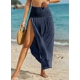 thumbnail image 4 of Eytino Women's Swimsuit Cover Up High Slit Sarong 2025 High Waisted Maxi Beach Skirt Bathing Suit Bottom Swim Coverup Blue 2XL, 4 of 7