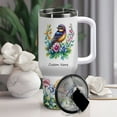 thumbnail image 2 of 40oz Eastern Phoebe Lover Tumbler - Custom Name Stainless Travel Cup with Straw & Handle - Cute Gift Idea for Animal Lover Girls, Women on Christmas, Birthday, 2 of 6