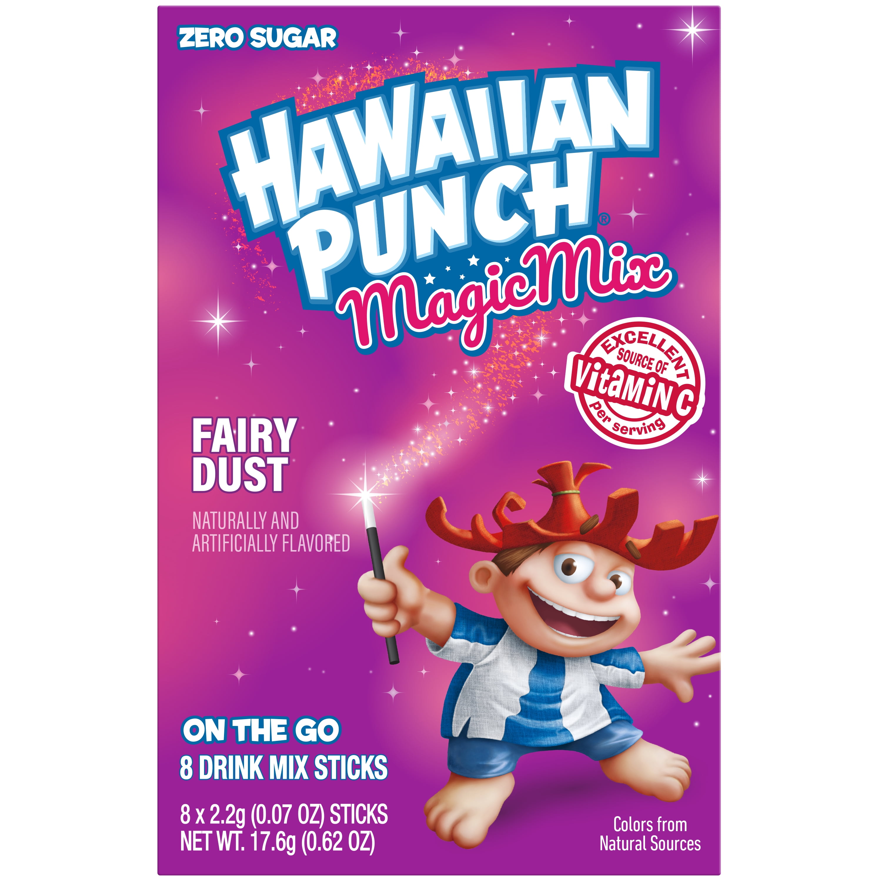 Hawaiian Punch Fairy Dust Powder Drink Mix, Sugar-Free, 8 Sticks