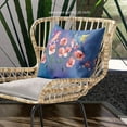 thumbnail image 2 of Hummingbird Love Throw Pillow with Removable Cover in Blue Pink Gray 18x18, 2 of 5