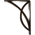 thumbnail image 4 of Ekena Millwork 2"W x 5 1/2"D x 8"H Miller Wrought Iron Bracket, (Triple center brace), Antiqued Brass, 4 of 9