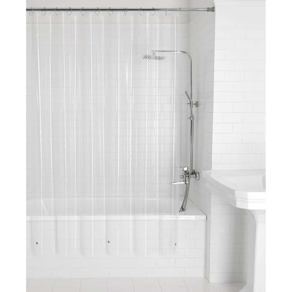 Mainstays Basic Light Weight PEVA Solid Shower Curtain Liner Clear, 70" x 71"
