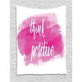 thumbnail image 1 of Positive Energy Tapestry, Sweet Monochrome Image with Cursive Lettering on Brushstroke Backdrop, Wall Hanging for Bedroom Living Room Dorm Decor, 40W X 60L Inches, Pink and White, by Ambesonne, 1 of 2