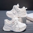 thumbnail image 3 of Girls Lace Up Platform Sneakers Breathable Non Slip Running Shoes Soft Sole Lightweight Casual Tennis Shoes, 3 of 6
