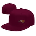 thumbnail image 4 of DouZhe Flat Brim Cap Snapback Hat, Basketball Ball Logo Prints Adjustable Red Adult Baseball Cap, 4 of 6