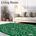 thumbnail image 2 of ODIKA 4'x6' Machine Washable Non-Slip Area Rug, Festive Evergreen Wreath Featuring Elegant Swirls and Snowflake Accents High Traffic Rug with Pad, Green, 734748, 2 of 8