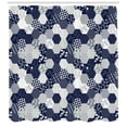 thumbnail image 3 of Ambesonne Navy Shower Curtain, Patchwork Style Dots Star, 69"Wx84"L, Navy and White, 3 of 3