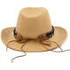 thumbnail image 5 of Sombrero de vaquero deformable unisex, sombrero de vaquera occidental, sombrero de vaquero para el interior del país, sombrero Fedora de ganadero con banda trenzada y calavera de toro, 5 of 7