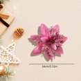 thumbnail image 3 of Glitter Poinsettia Christmas Flower,Artificial Holiday Flower Ornament, Christmas Poinsettia Decorations for Christmas Tree Wreath Garland Fireplace Mantel Table Centerpiece Seasonal Decor, 3 of 8