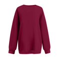 thumbnail image 3 of Crew Neck Sweatshirts Women Fall Oversized Crewneck Sweatshirt Vintage Fleece Pullover Loose Fit Cute Y2K Hoodie Wine 2XL, 3 of 5