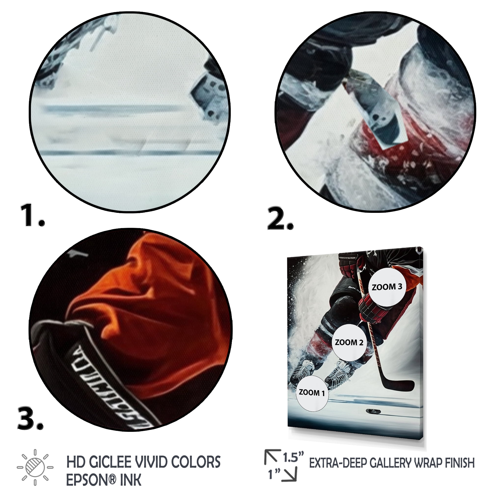 Designart Hockey Player On Ice During Game IV Canvas Wall Art