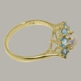 thumbnail image 4 of LBG British Made 9k Yellow Gold Cultured Pearl & Blue Topaz Womens Promise Ring - 33 size options - Size 4.5, 4 of 6