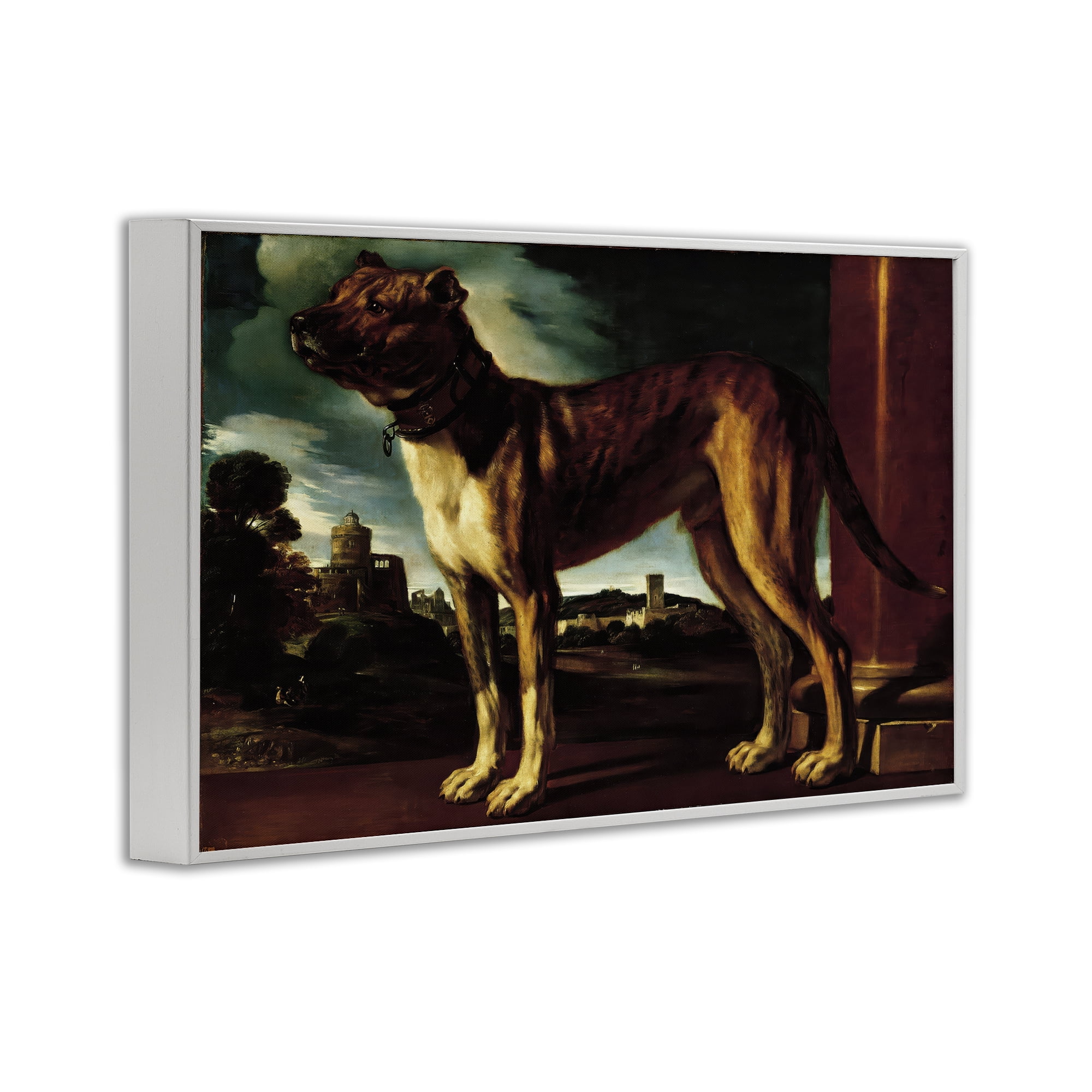 Stupell Industries Historical Aldrovani Dog White Framed Giclee Art, design by Lil' Rue