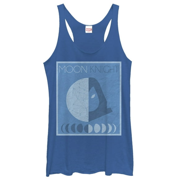 Women's Marvel Phases of Moon Knight  Racerback Tank Top Royal Blue Heather Small