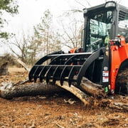 Titan Attachments 84in Clamshell Root Grapple Rake, Universal Skid Steer Mounting, Twin 3,000 PSI Cylinders, Brush Debris Landscaping Grapple