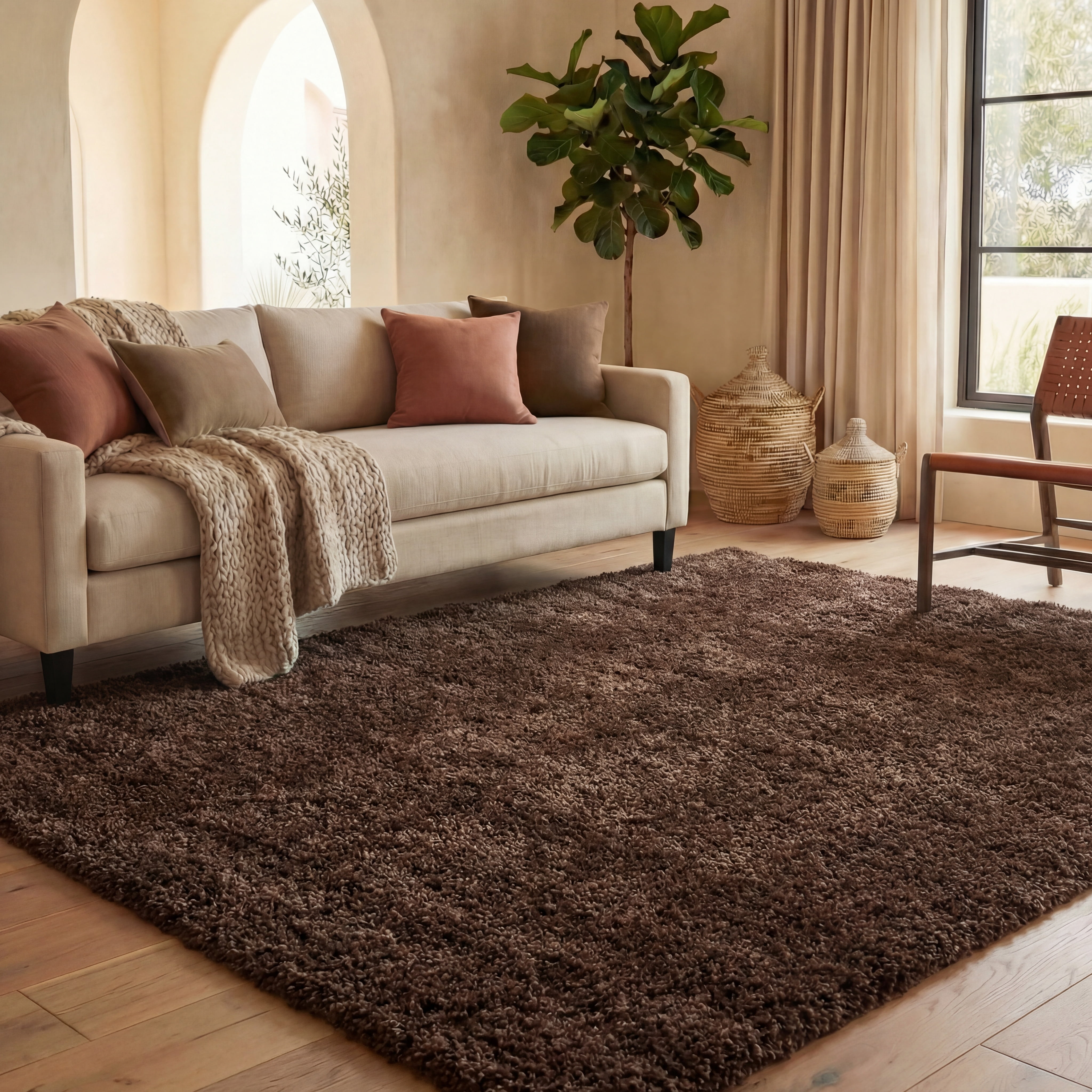 Safavieh California Plush Solid Shag Area Rug, Brown, 6' x 8'